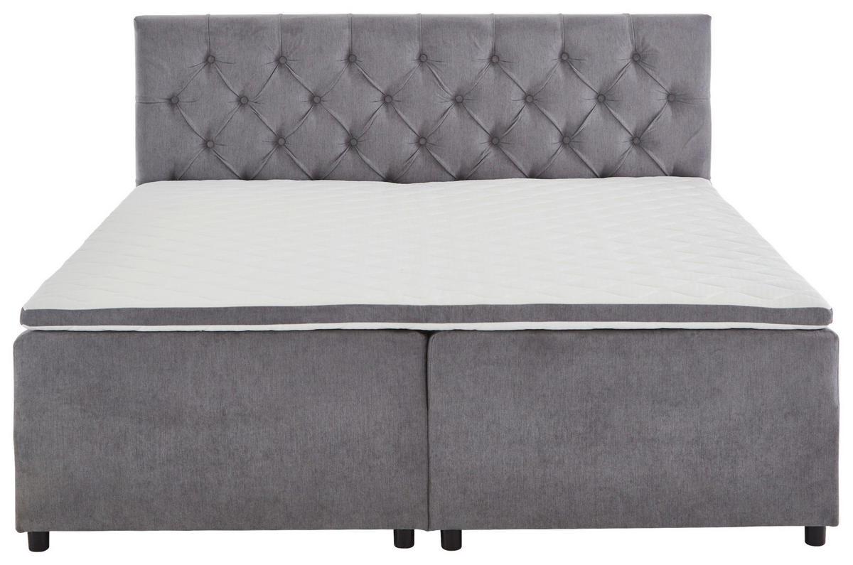 BOXBETT 180/200 cm  in Grau  - Grau, MODERN, Kunststoff/Textil (180/200cm) - MID.YOU