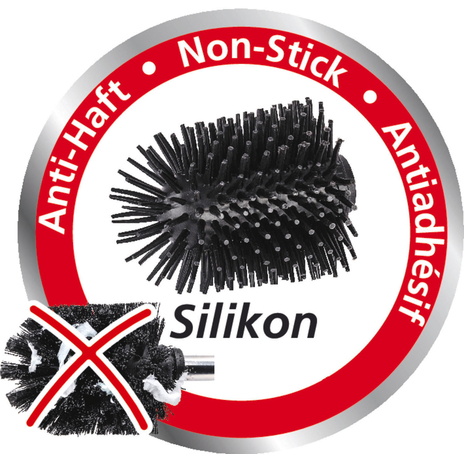 Thumbnail - Wenko Wc-Bürstengarnitur Nerno, Schwarz, Metall, 10.5x39.5x10.5 cm, Bürstenkopf abnehmbar, austauschbar, rostfrei, Badez...