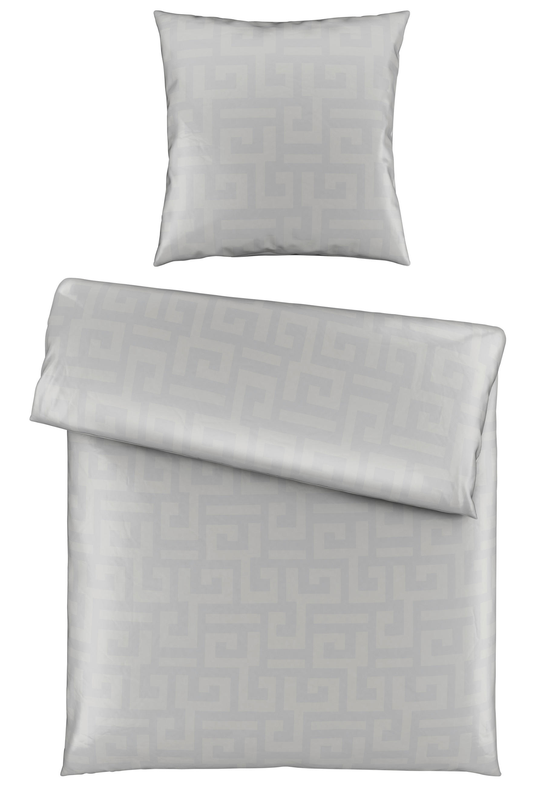 WENDEBETTWÄSCHE 2-teilig Mila Satin 135/200 cm  - Silberfarben, Basics, Textil (135/200cm) - Bio:Vio