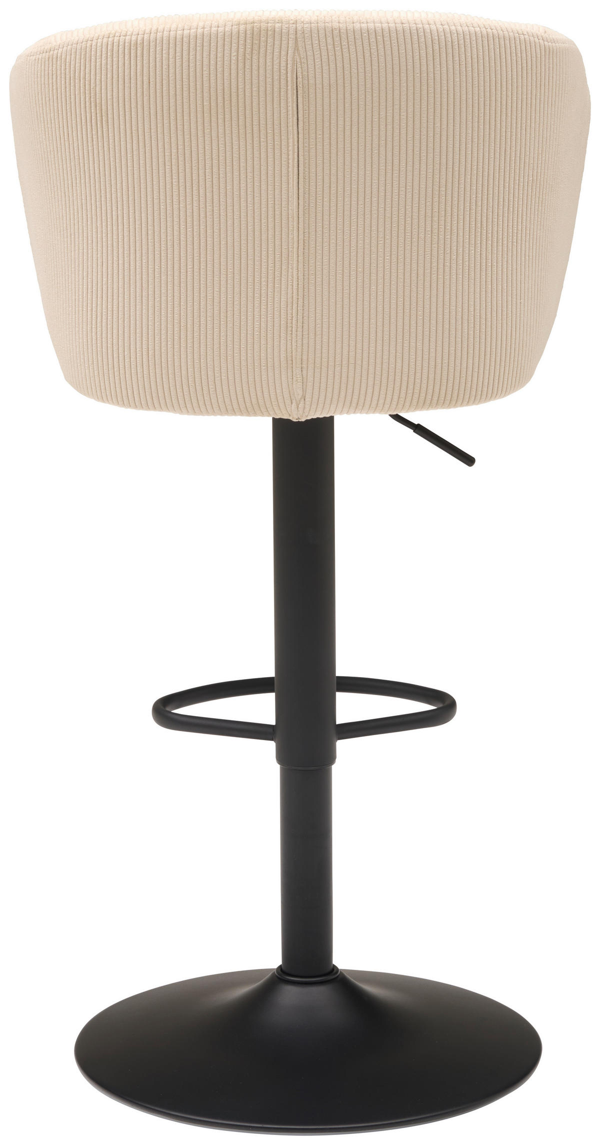 BARHOCKER Cord Schwarz, Beige Eisen  - Beige/Schwarz, KONVENTIONELL, Textil/Metall (54/91-112/52cm) - MID.YOU