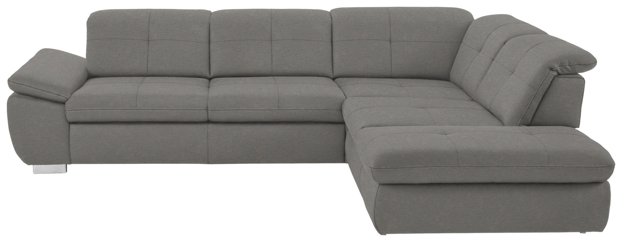 ECKSOFA in Mikrofaser Hellgrau  - Silberfarben/Hellgrau, Design, Textil/Metall (320/260cm) - Beldomo Speed