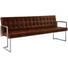 SITZBANK Echtleder Braun, Edelstahlfarben - Edelstahlfarben/Braun, Design, Leder/Metall (220/85/67cm) - Musterring SITZBANK Echtleder Braun, Edelstahlfarben - Edelstahlfarben/Braun, Design, Leder/Metall (220/85/67cm) - Musterring