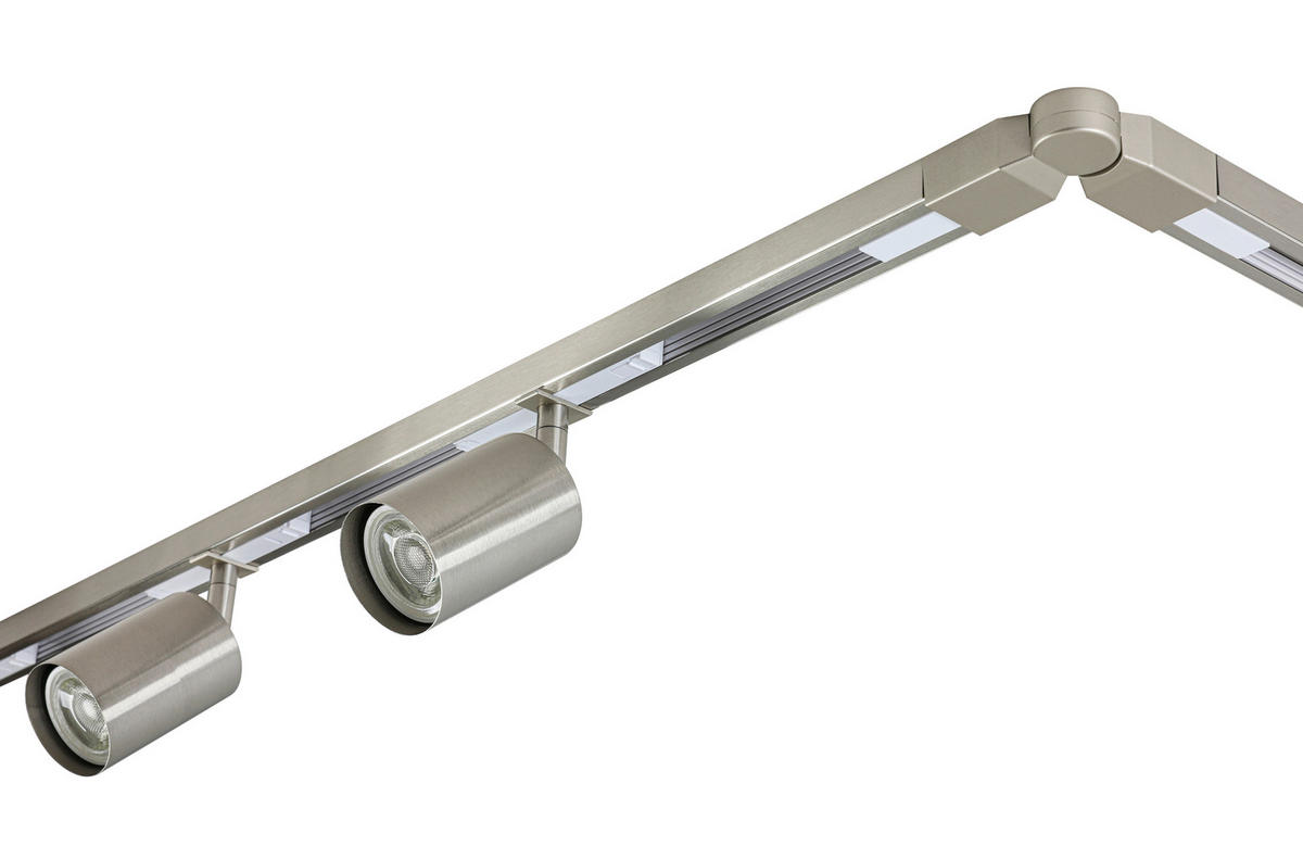 SCHIENENSYSTEM 210/5,5/14 cm  - Nickelfarben, Trend, Kunststoff/Metall (210/5,5/14cm) - Collett's Monde