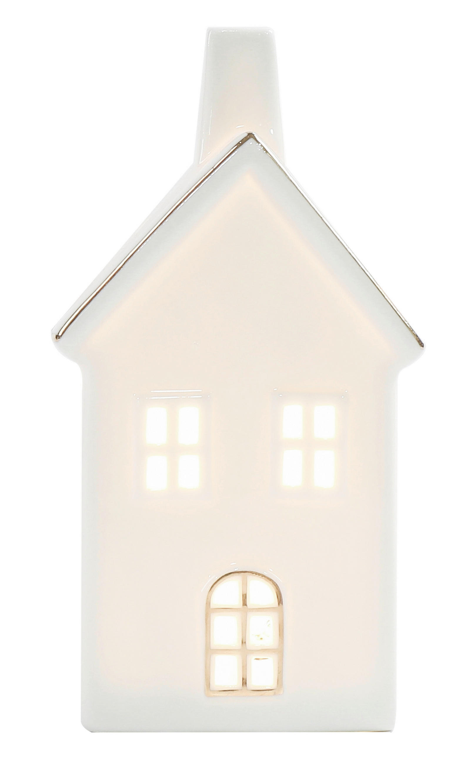 DEKOHAUS  - Goldfarben/Weiß, Trend, Keramik (7,1/13/6cm) - X-Mas