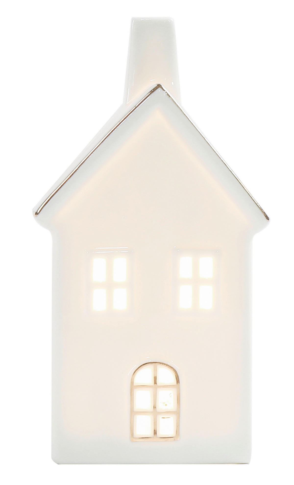 DEKOHAUS  - Goldfarben/Weiß, Trend, Keramik (7,1/13/6cm) - X-Mas