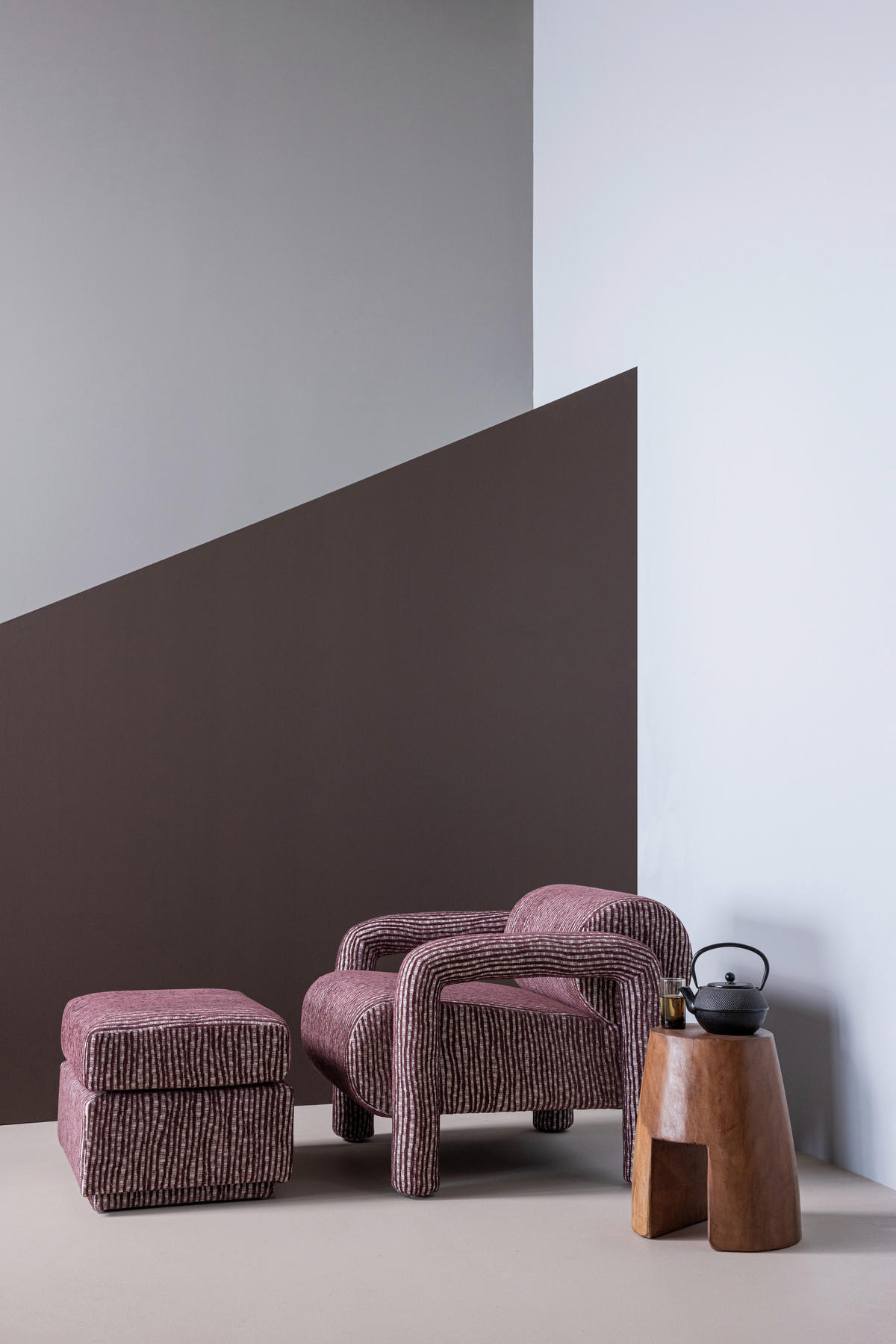 SESSEL in Webstoff Bordeaux  - Bordeaux, MODERN, Textil (76/65/82cm) - Livetastic