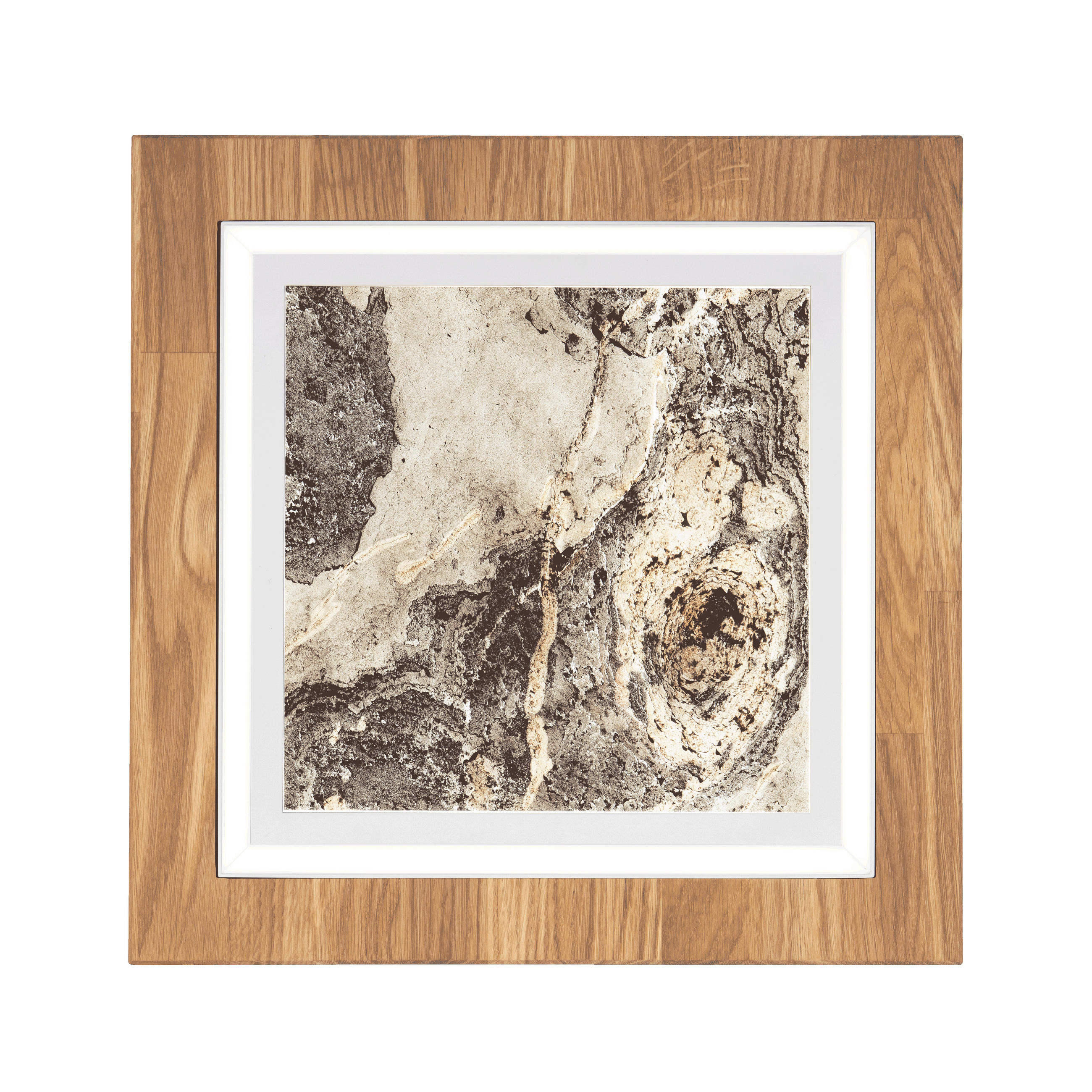 LED-DECKENLEUCHTE Schliersee 40/40/6 cm   - Eichefarben/Anthrazit, Natur, Holz/Stein (40/40/6cm) - Waldwelt