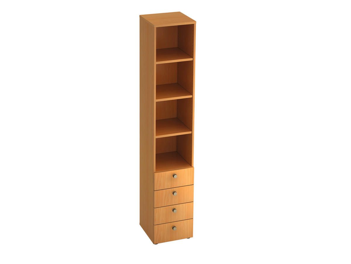 REGAL Buchefarben  - Buchefarben/Alufarben, KONVENTIONELL, Holzwerkstoff/Metall (40/215,6/42cm) - Venda