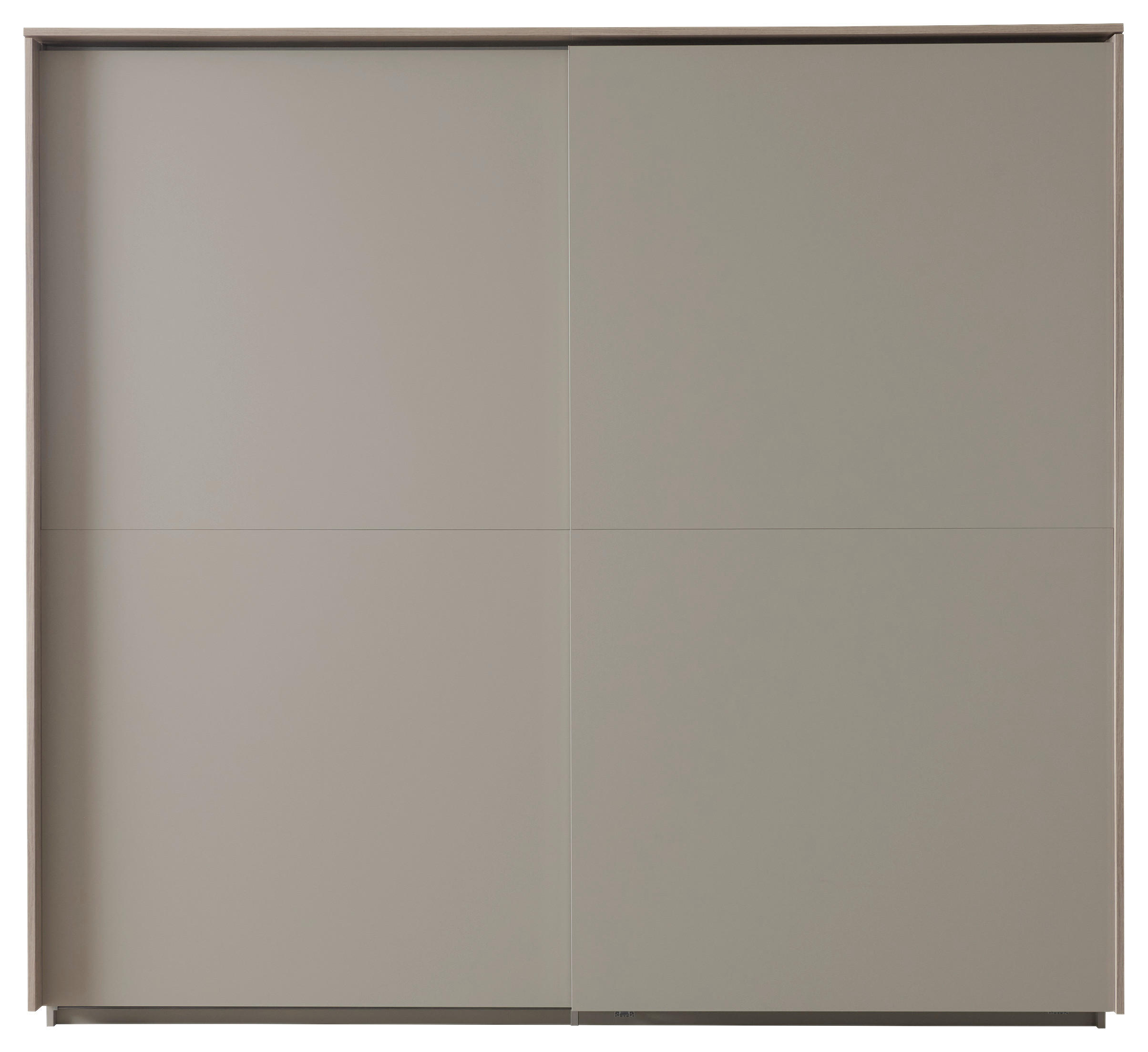 SCHWEBETÜRENSCHRANK  in Eichefarben, Hellgrau  - Eichefarben/Hellgrau, Design, Holzwerkstoff (243,6/224,8/67cm) - home24