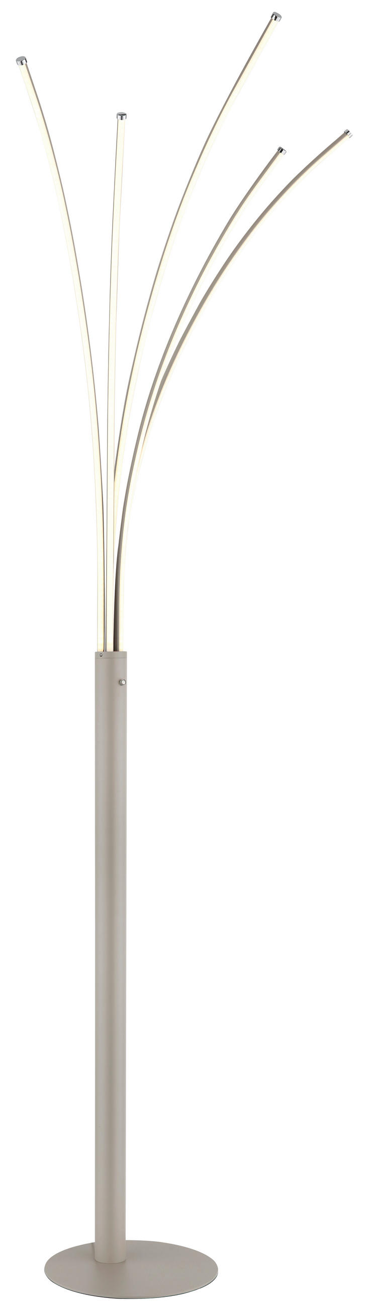 LED-STEHLEUCHTE Bizzy 56/60/187 cm  - Sandfarben/Opal, Design, Kunststoff/Metall (56/60/187cm)