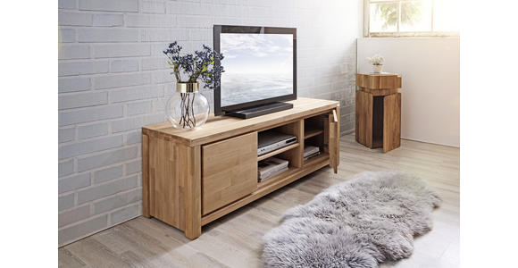 LOWBOARD Eiche massiv - Natur, Holz (150/50/40cm) - Linea Natura