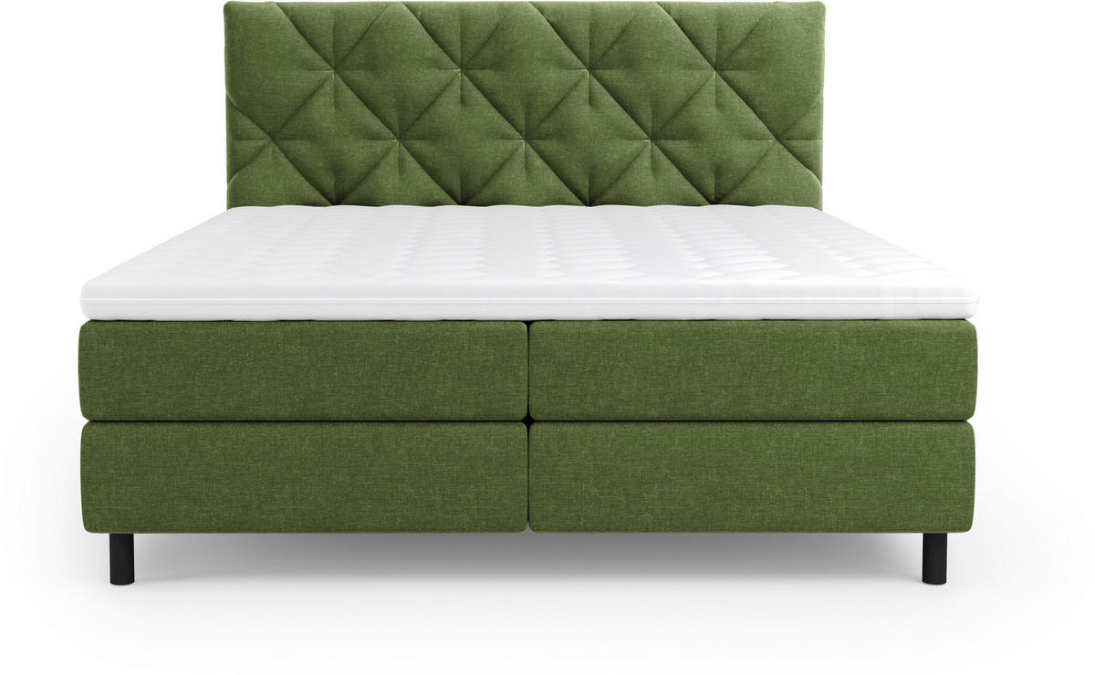 POSTELJA Z VZMETNICO 180 cm   x 200 cm  , tekstil zelena  - črna/zelena, Design, umetna masa/tekstil (180/200cm) - Esposa