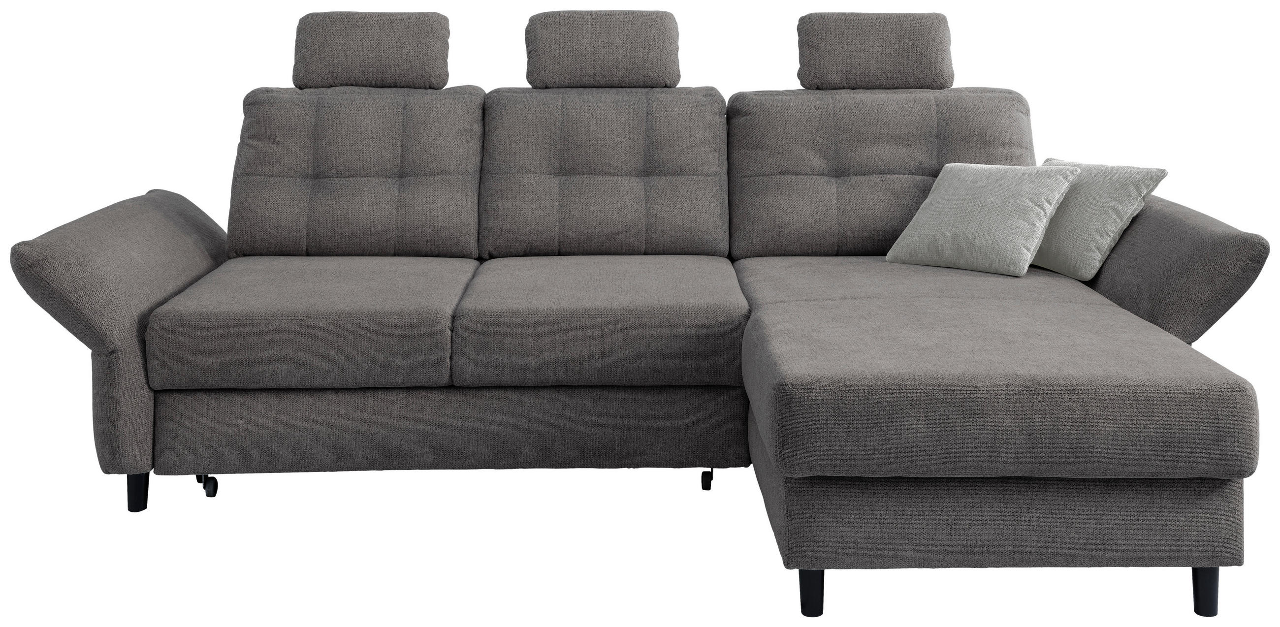 ECKSOFA Graubraun Chenille - Graubraun/Hellgrau, MODERN, Holz/Textil (250-280/176cm) - Livetastic