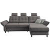 ECKSOFA in Chenille Graubraun  - Graubraun/Hellgrau, MODERN, Holz/Textil (250-280/176cm) - Livetastic