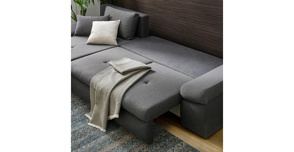 ECKSOFA Anthrazit, Dunkelgrau Webstoff  - Dunkelgrau/Anthrazit, Design, Kunststoff/Textil (313/215cm) - Carryhome