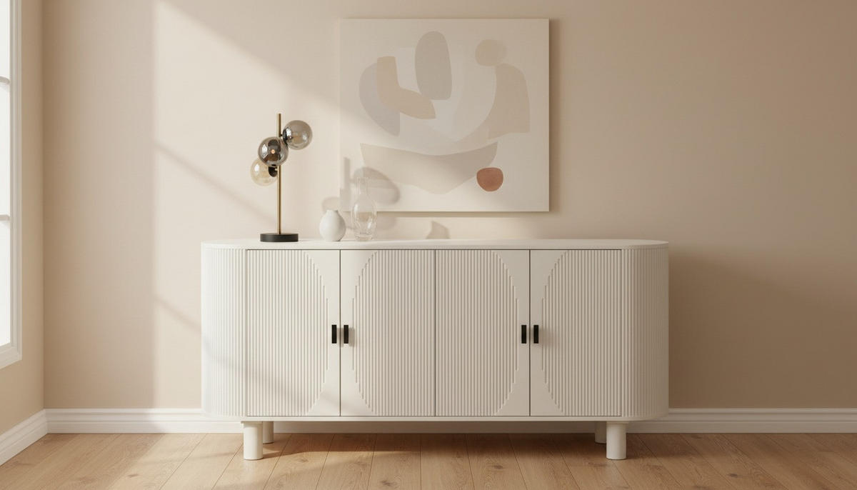 Comodă Cu Uși 180/80/40 cm  - bej/cașmir, Trend, lemn/metal (180/80/40cm) - Ambia Home