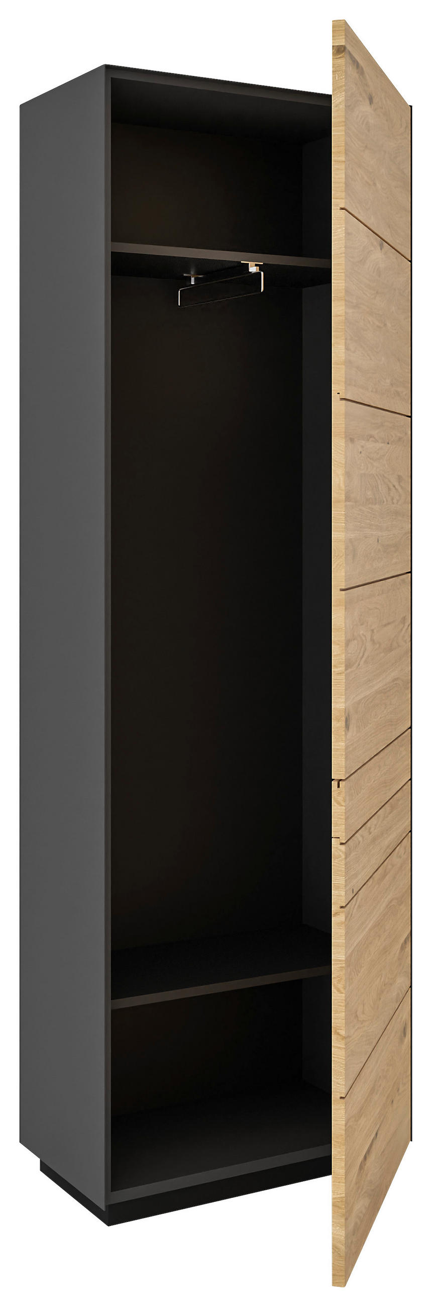 GARDEROBENSCHRANK  in  - Wildeiche/Anthrazit, Natur, Holz/Holzwerkstoff (65cm) - Dieter Knoll