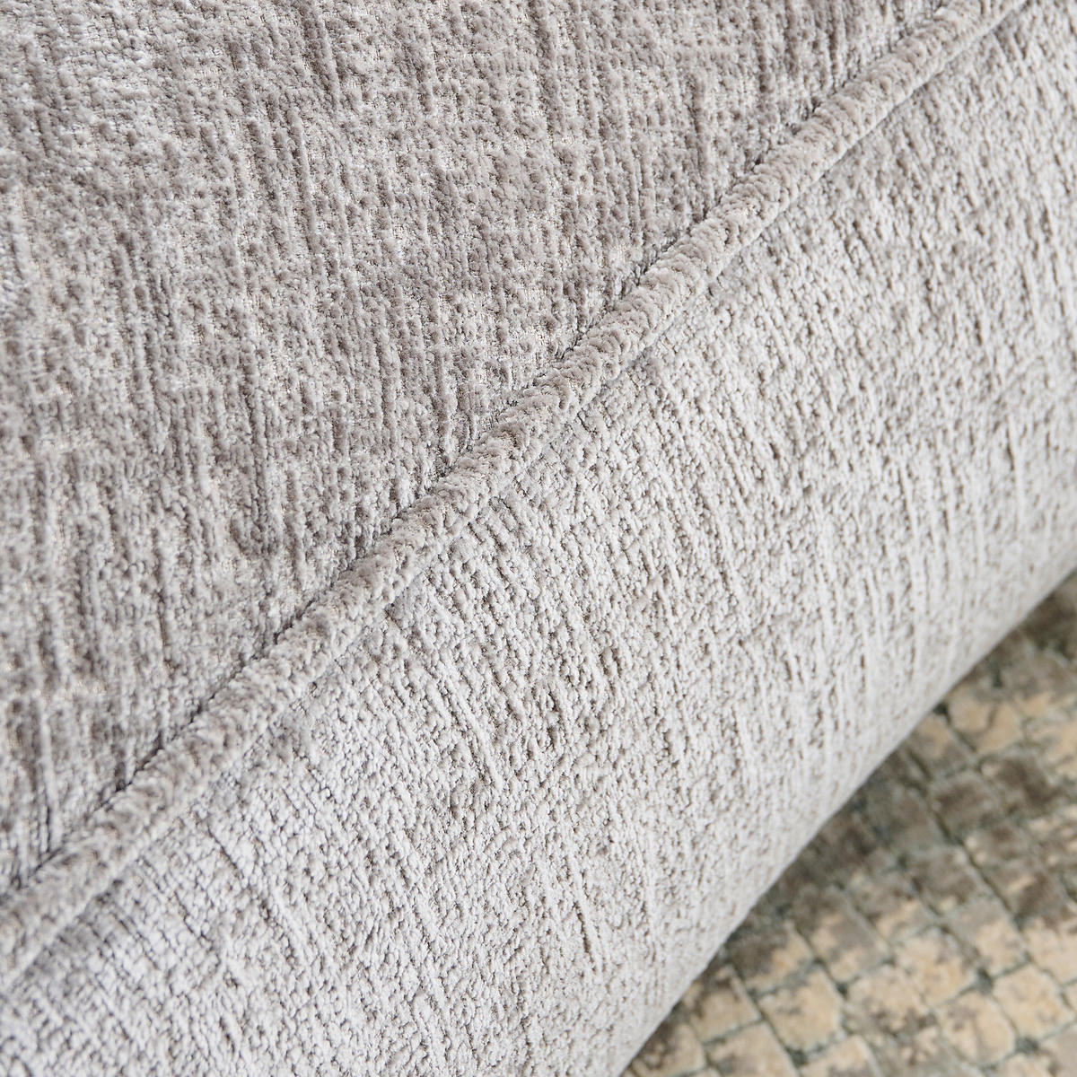 BIGSOFA Chenille Grau  - Schwarz/Grau, Design, Kunststoff/Textil (154/82/322cm) - home24
