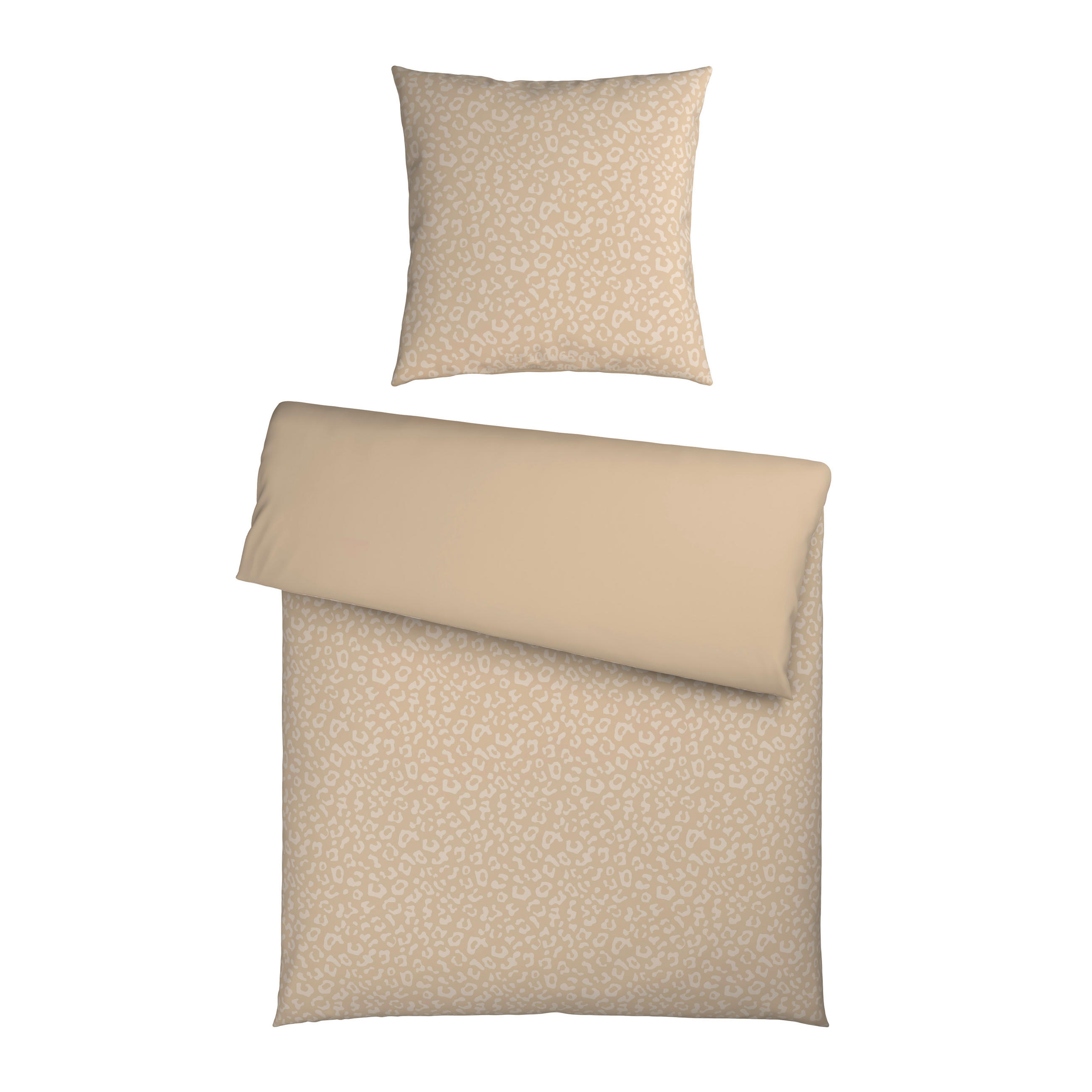 Bettwäsche 2er Set Samt, Flachgewebe 155/220 cm  - Beige, Design, Textil (155/220cm) - Esposa