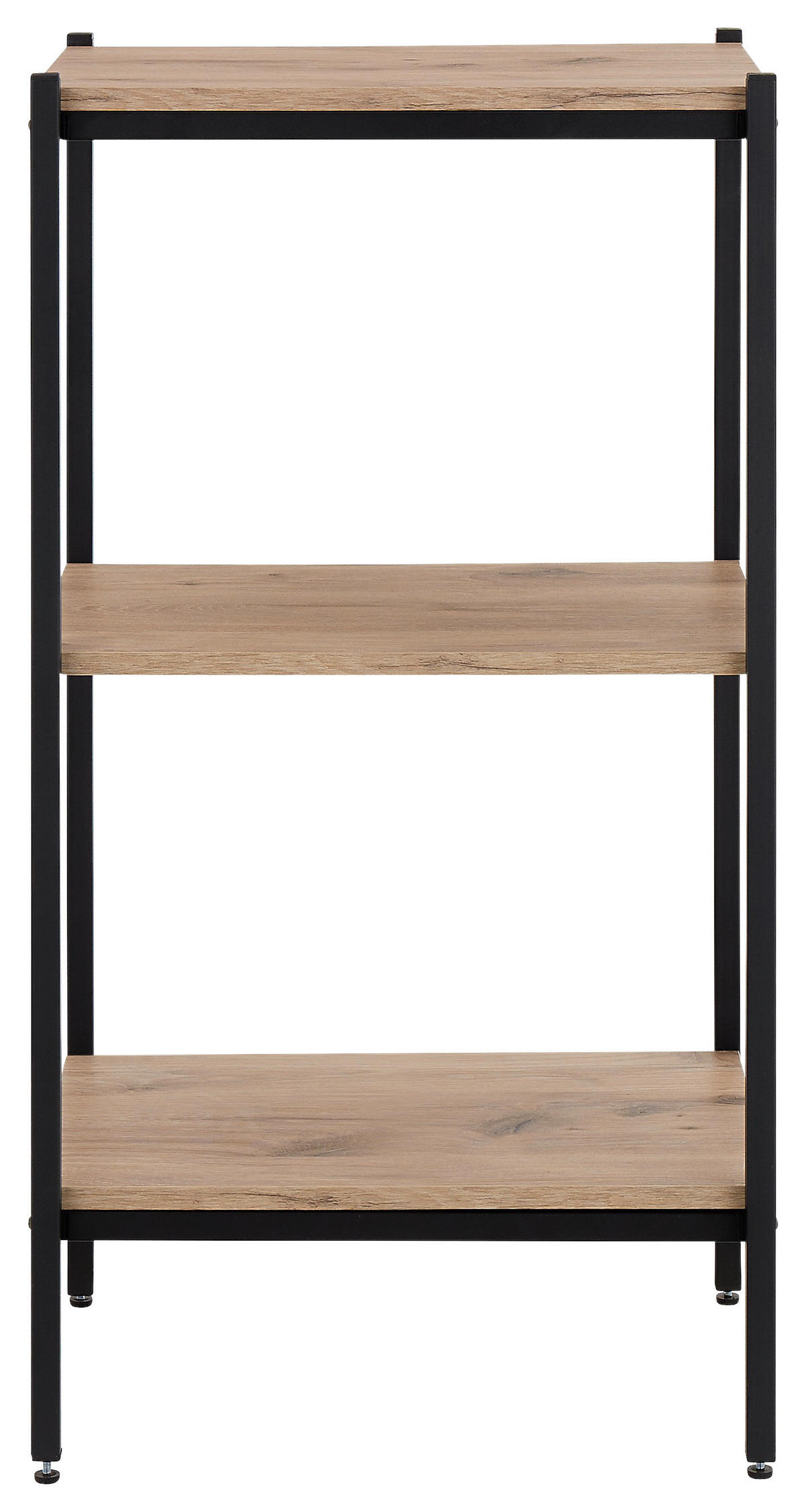 STANDREGAL  Schwarz, Eichefarben  - Eichefarben/Schwarz, Basics, Holzwerkstoff/Metall (50cm) - MID.YOU
