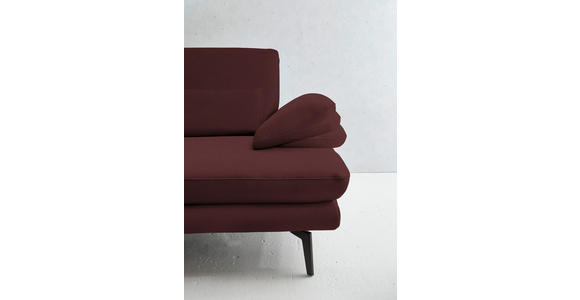 2,5-SITZER  in Echtleder Beere   - Beere/Schwarz, Design, Leder/Metall (196/86/104cm) - Dieter Knoll