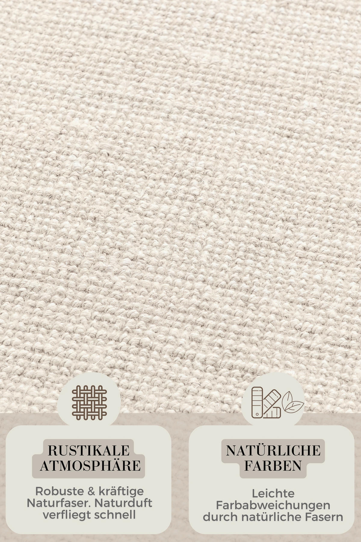 JUTETEPPICH 120/170 cm Bouclé Weiß rechteckig  - Weiß, KONVENTIONELL, Textil (120/170cm) - Hanse Home