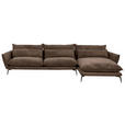 ECKSOFA in Flachgewebe Braun  - Schwarz/Braun, Design, Textil/Metall (338/165cm) - Hom`in