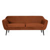 SOFA Rocco Samt Rostfarben  - Rostfarben/Schwarz, Design, Holz/Textil (187/75/82cm) - Livetastic