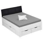 STAURAUMBETT 120/200 cm  in Weiß  - Schwarz/Weiß, Design, Holzwerkstoff/Textil (120/200cm) - Xora