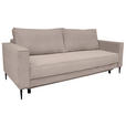 SCHLAFSOFA Cord Taupe  - Taupe/Schwarz, KONVENTIONELL, Textil/Metall (222/93/98cm) - Carryhome