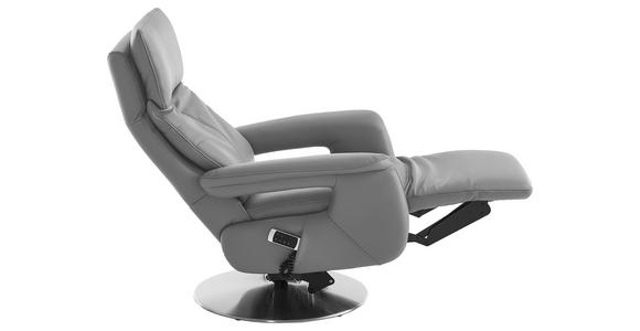RELAXSESSEL in Leder Hellgrau - Edelstahlfarben/Hellgrau, Design, Leder/Metall (78/112/85cm) - Cantus
