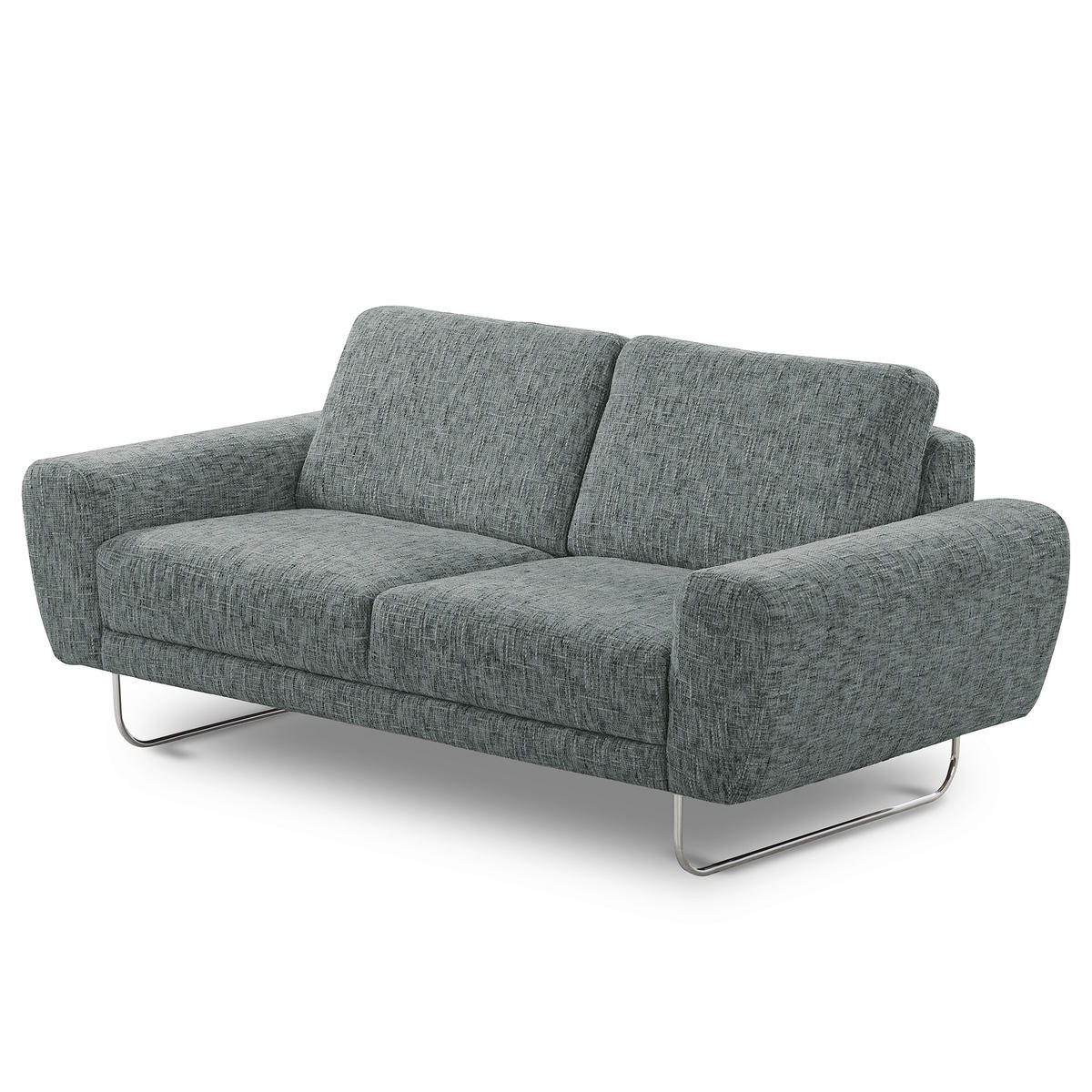 2-SITZER-SOFA SPRING in Webstoff Anthrazit Modern  - Chromfarben/Anthrazit, Design, Textil/Metall (157/85/92cm) - Livetastic