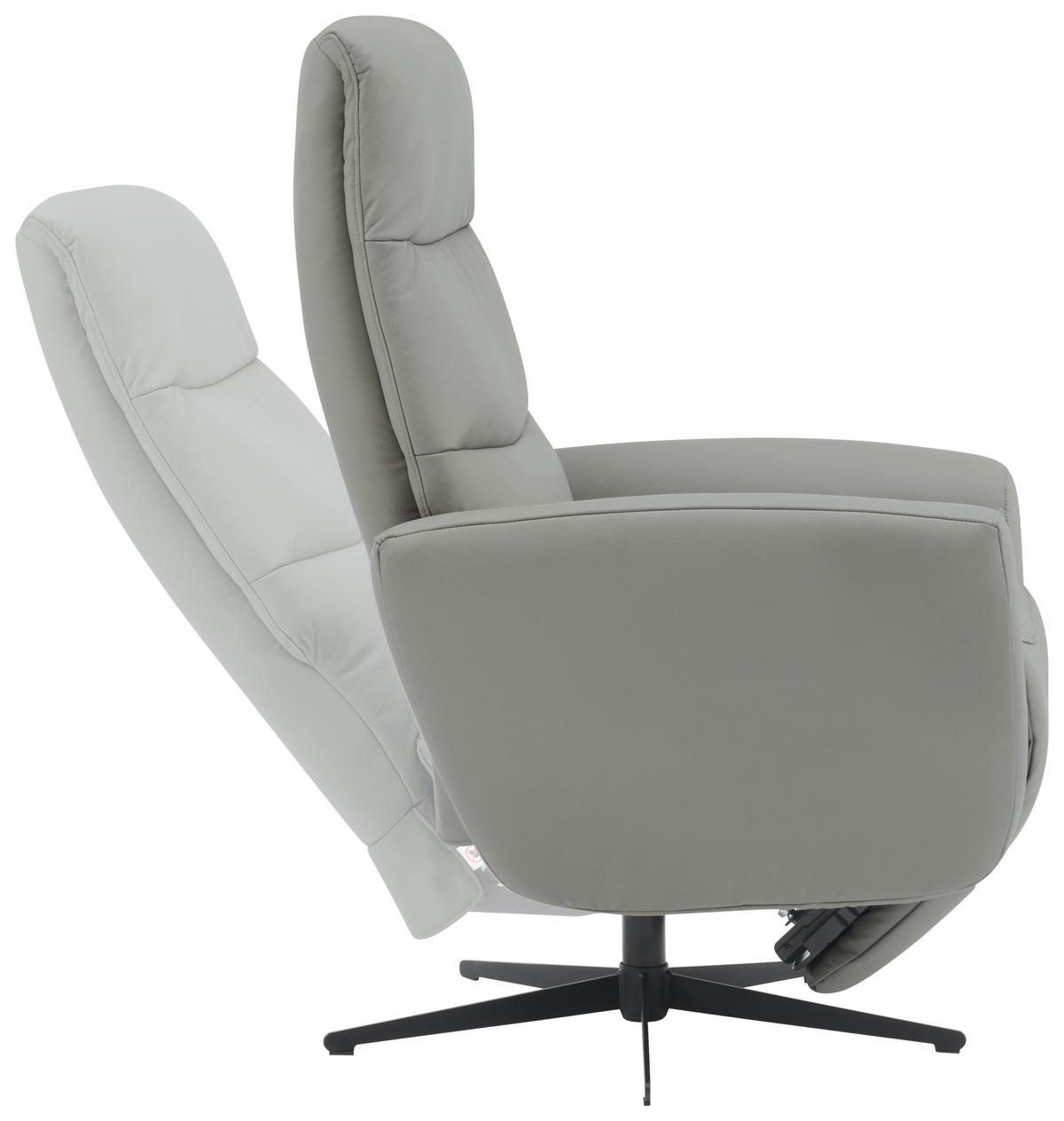 RELAXAČNÉ KRESLO, textil, koža, sivá - čierna/sivá, Design, kov/koža (76/104/77cm) - Livetastic