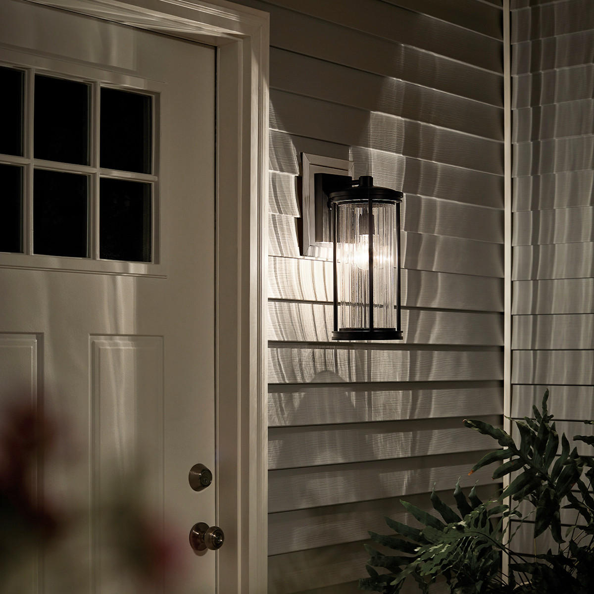 AUßENWANDLEUCHTE 17.9/40.6/20.3 cm   - Schwarz, KONVENTIONELL, Glas/Metall (17.9/40.6/20.3cm) - Elstead Lighting