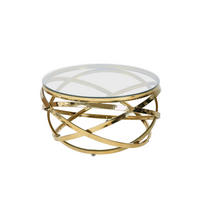 COUCHTISCH in Metall, Glas 80/80/42 cm  - Klar/Goldfarben, Design, Glas/Metall (80/80/42cm) - Livetastic