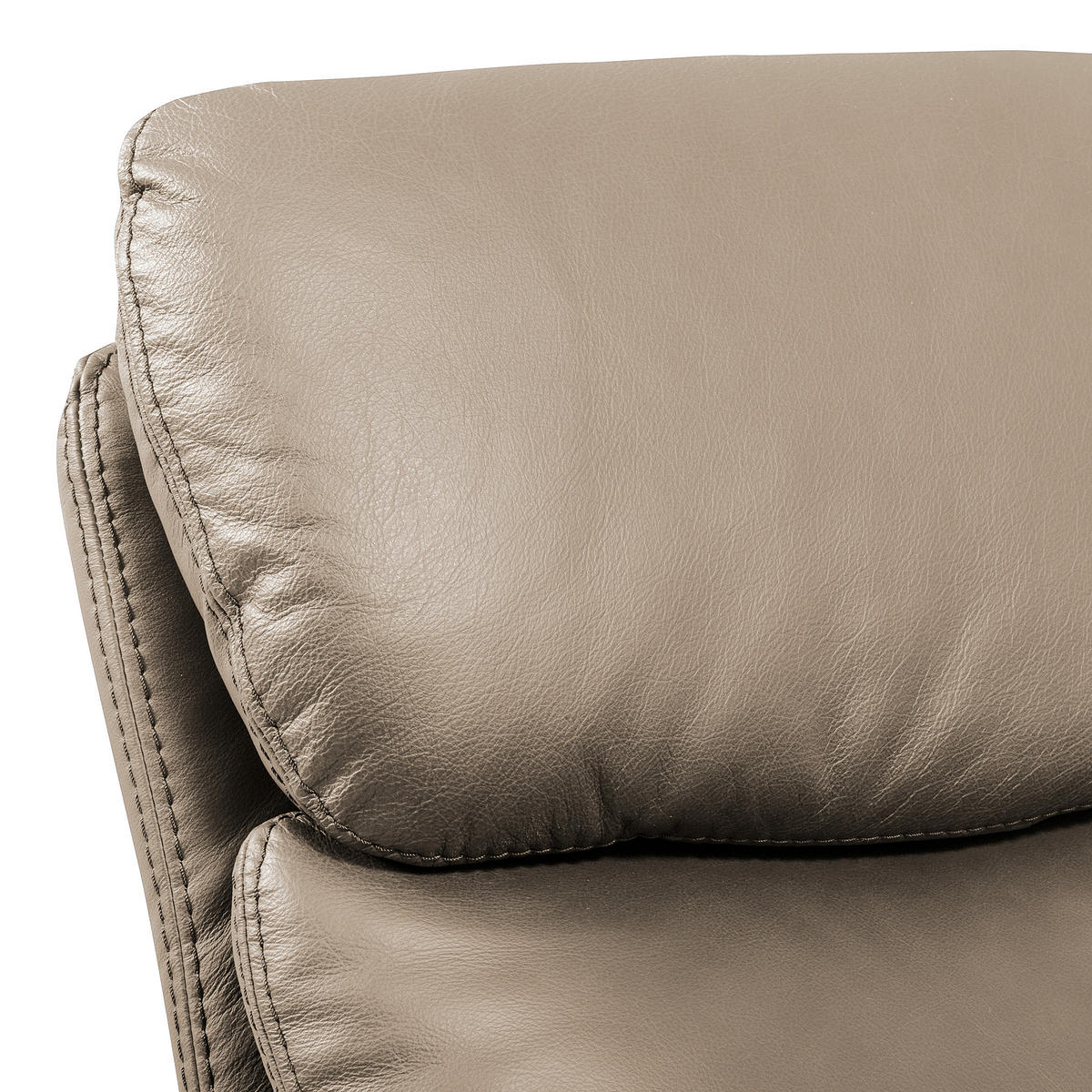 RELAXSESSEL in Leder Hellgrau  - Hellgrau/Schwarz, Design, Leder/Metall (77/107/88cm) - Livetastic