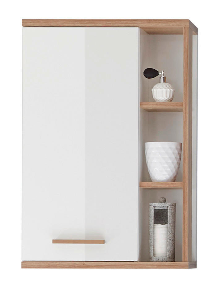 VISEĆI ORMAR  bela, boja hrasta  - boja hrasta/bela, Konvencionalno, staklo/pločasti materijal (50,5/74,5/20,5cm) - Xora
