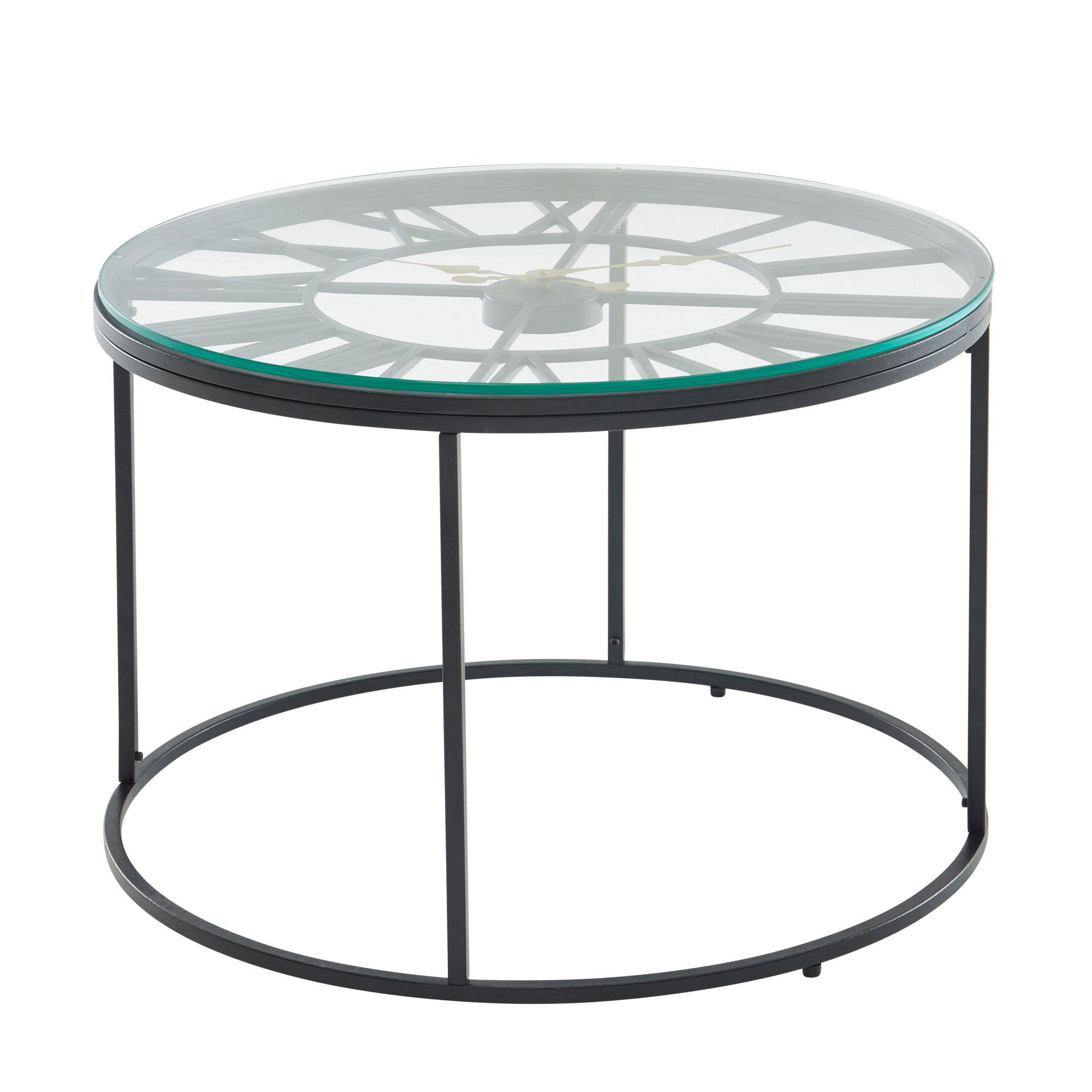 COUCHTISCH 60/60/43 cm rund Schwarz  - Schwarz, Design, Glas/Metall (60/60/43cm) - MID.YOU