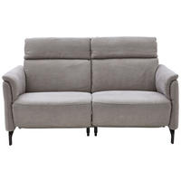 2-SITZER-SOFA Lederlook Hellgrau  - Hellgrau/Schwarz, KONVENTIONELL, Textil/Metall (194/103/92cm) - Dieter Knoll