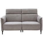 2-SITZER-SOFA Lederlook Hellgrau  - Hellgrau/Schwarz, KONVENTIONELL, Textil/Metall (194/103/92cm) - Dieter Knoll