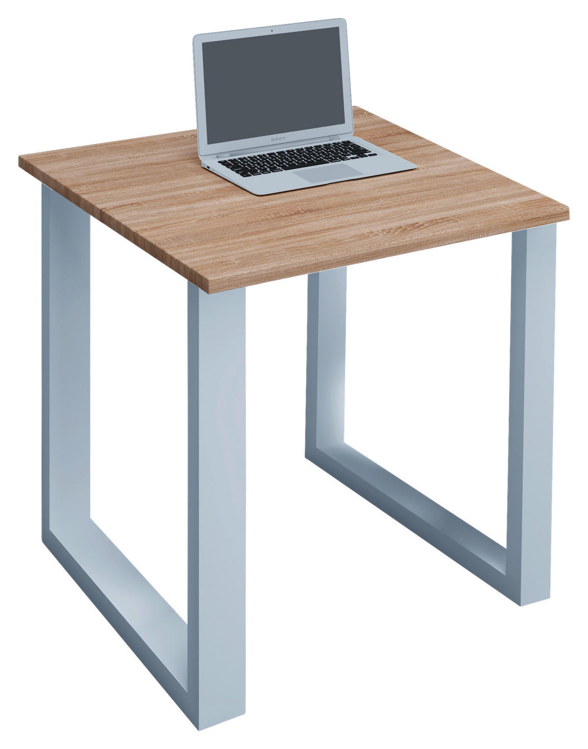 SCHREIBTISCH 80/80/76 cm Weiss, Sonoma Eiche  - Weiss/Sonoma Eiche, Modern, Holzwerkstoff/Metall (80/80/76cm) - MID.YOU