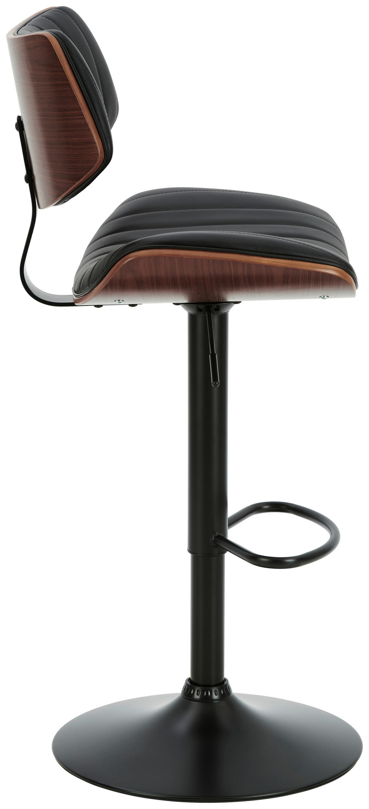 BAROVÁ ŽIDLE, černá, barvy vlašských ořechů - černá/barvy vlašských ořechů, Moderní, kov/dřevo (47/93-114/50cm) - Livetastic
