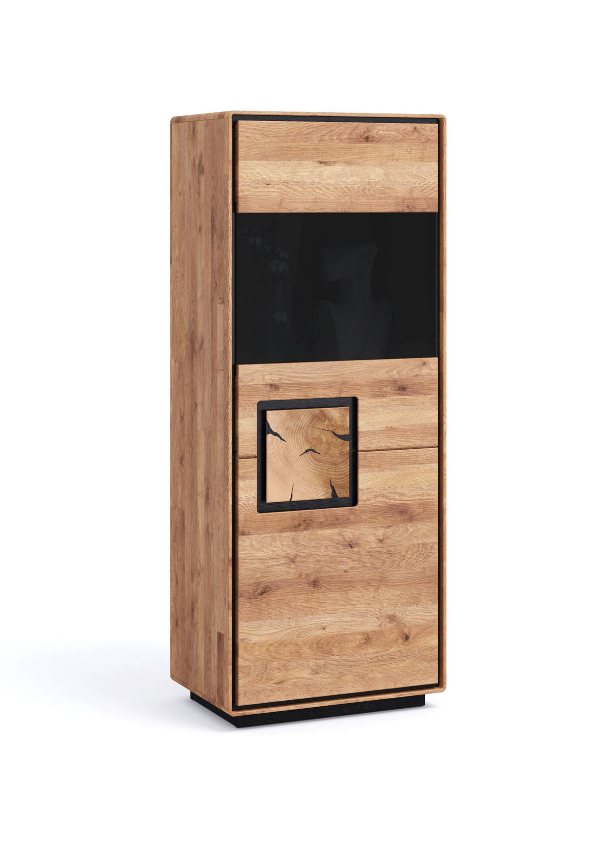 HIGHBOARD  60/152/40 cm  - Wildeiche/Schwarz, Basics, Holz (60/152/40cm) - Livetastic