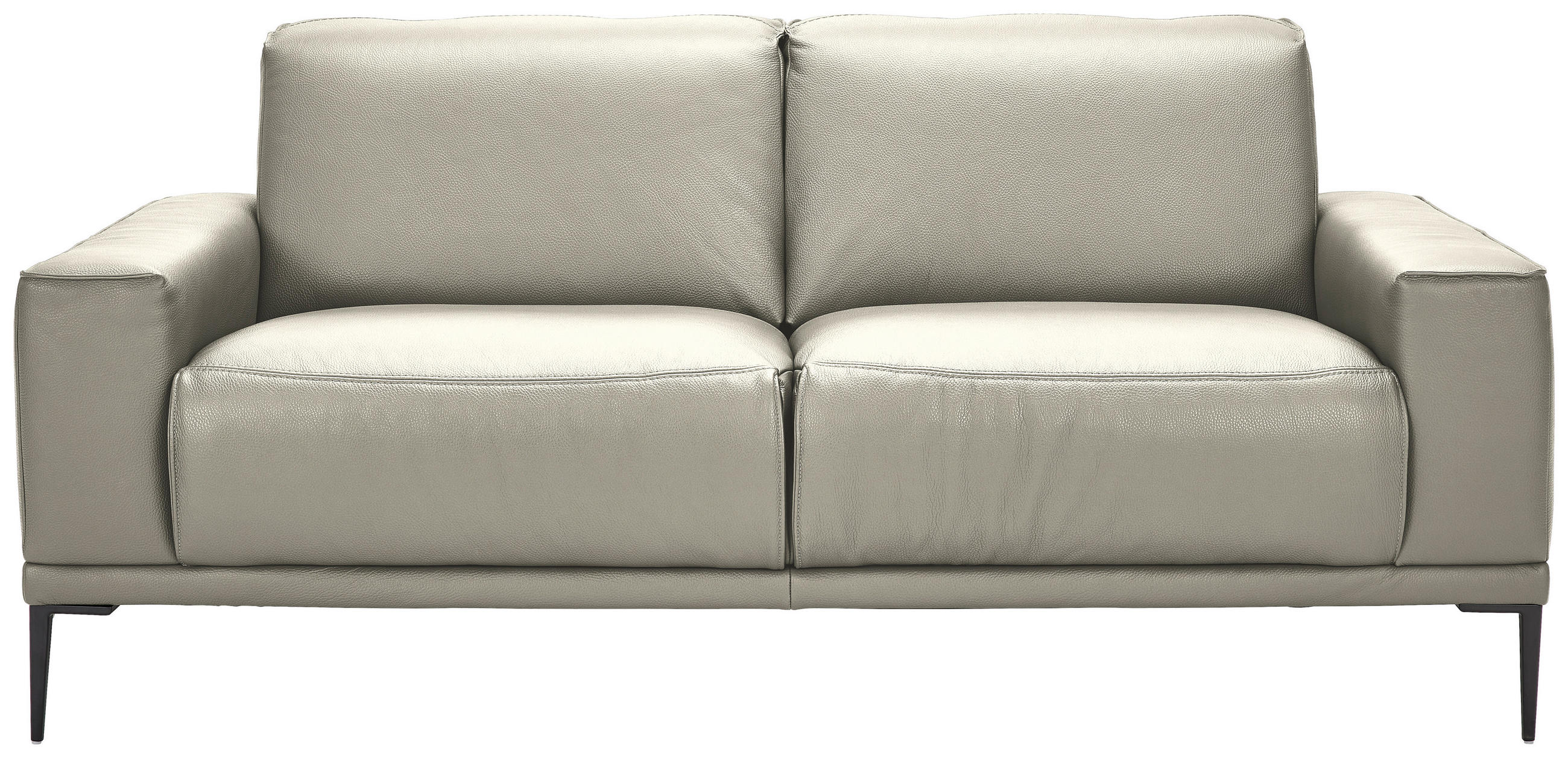 2-SITZER-SOFA in Echtleder Cappuccino  - Schwarz/Cappuccino, Design, Leder/Metall (180/82/92cm) - Johann Jakob