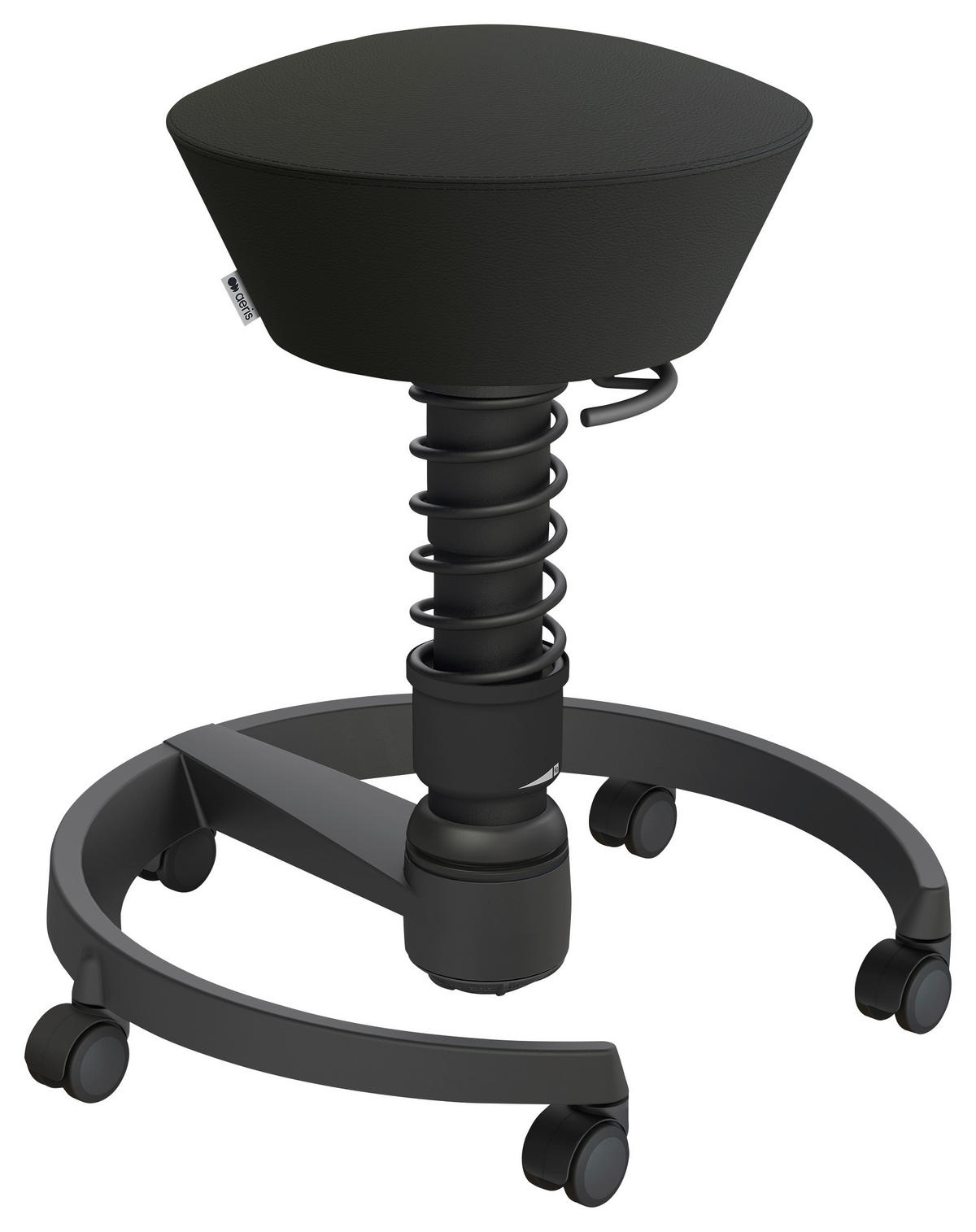 BÜROHOCKER Schwarz  - Schwarz, Basics, Kunststoff/Textil (55/45,66/55cm) - Aeris