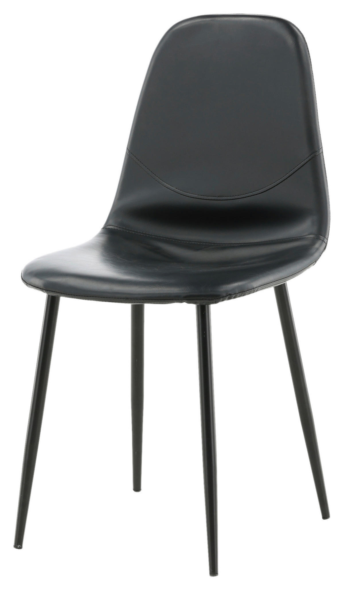 STOLSET 2 styck stål läderimitation (vegan)  - svart, Design, metall/textil (43,5/85,3/43cm) - Livetastic