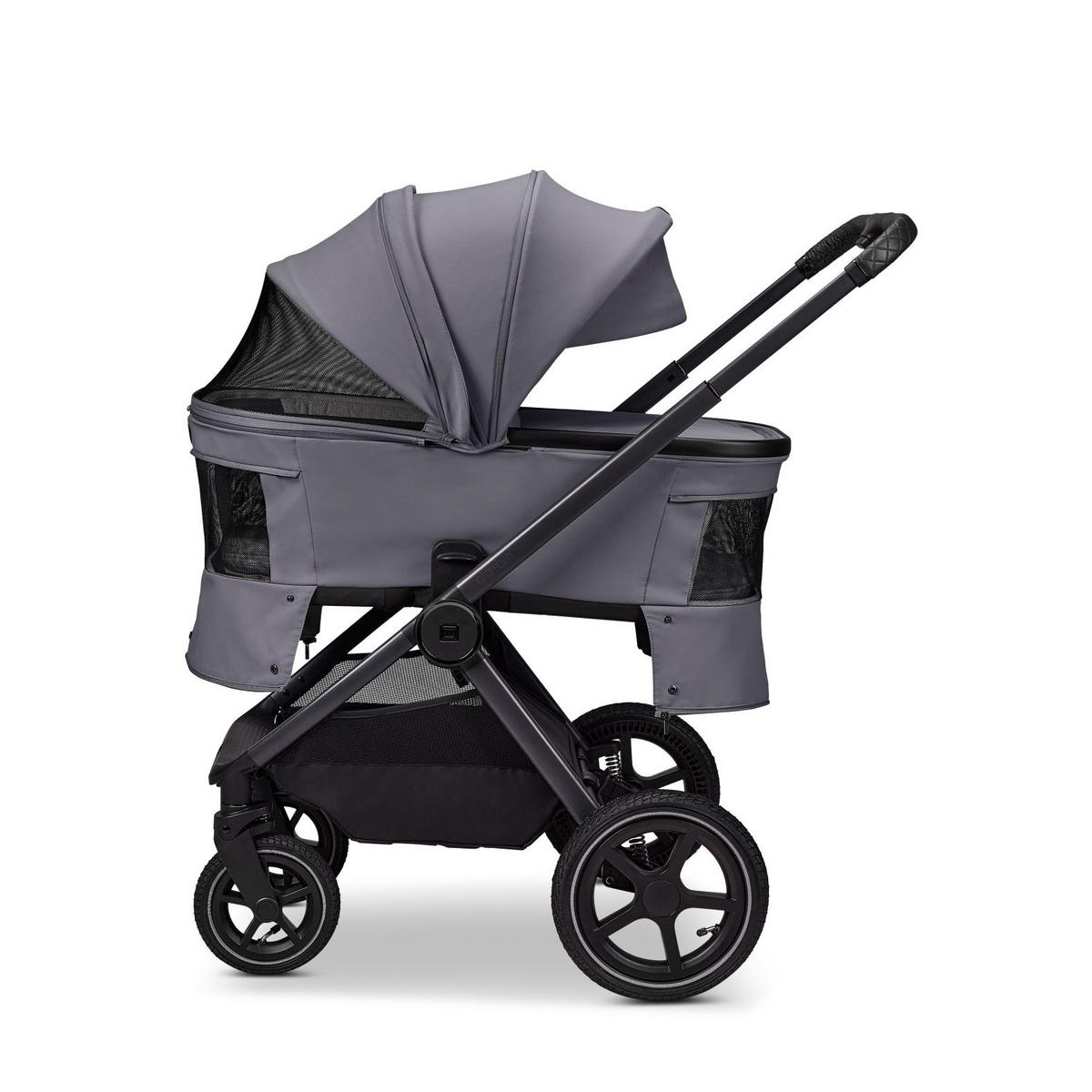 KINDERWAGENSET  GIO FOLD SET AIR  graphite  - Hellgrau/Grau, Basics, Textil/Metall (120/58/92cm) - Moon Edition