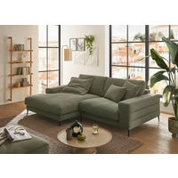 ECKSOFA in Feincord Altrosa  177/253 cm  - Schwarz/Altrosa, Design, Textil/Metall (177/253cm) - Dieter Knoll