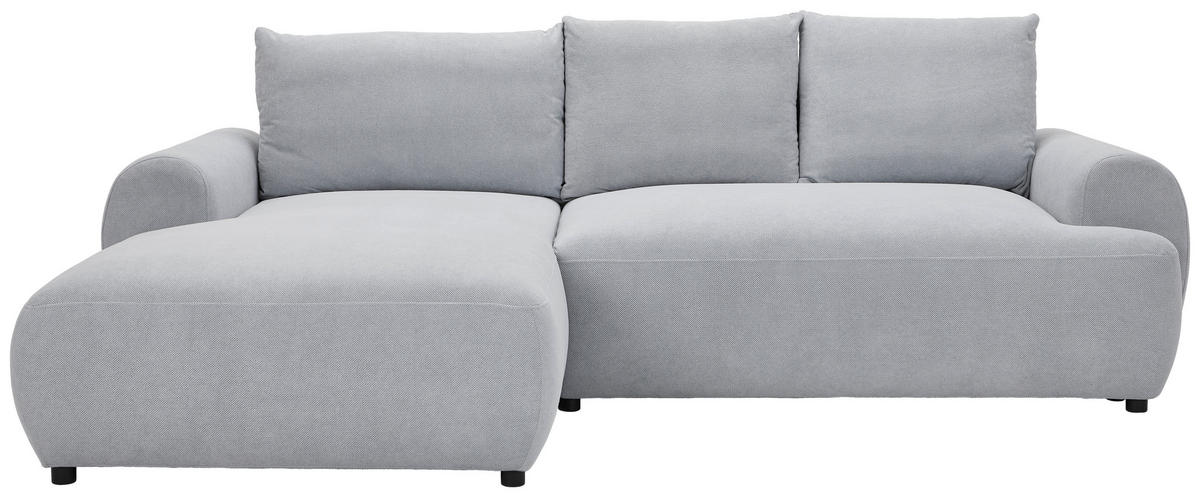 ECKSOFA in Webstoff Grau  - Schwarz/Grau, Modern, Kunststoff/Textil (175/265cm) - MID.YOU