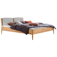 BETT 140/200 cm  in Buchefarben, Hellgrau  - Buchefarben/Hellgrau, KONVENTIONELL, Holz/Textil (140/200cm) - Hasena
